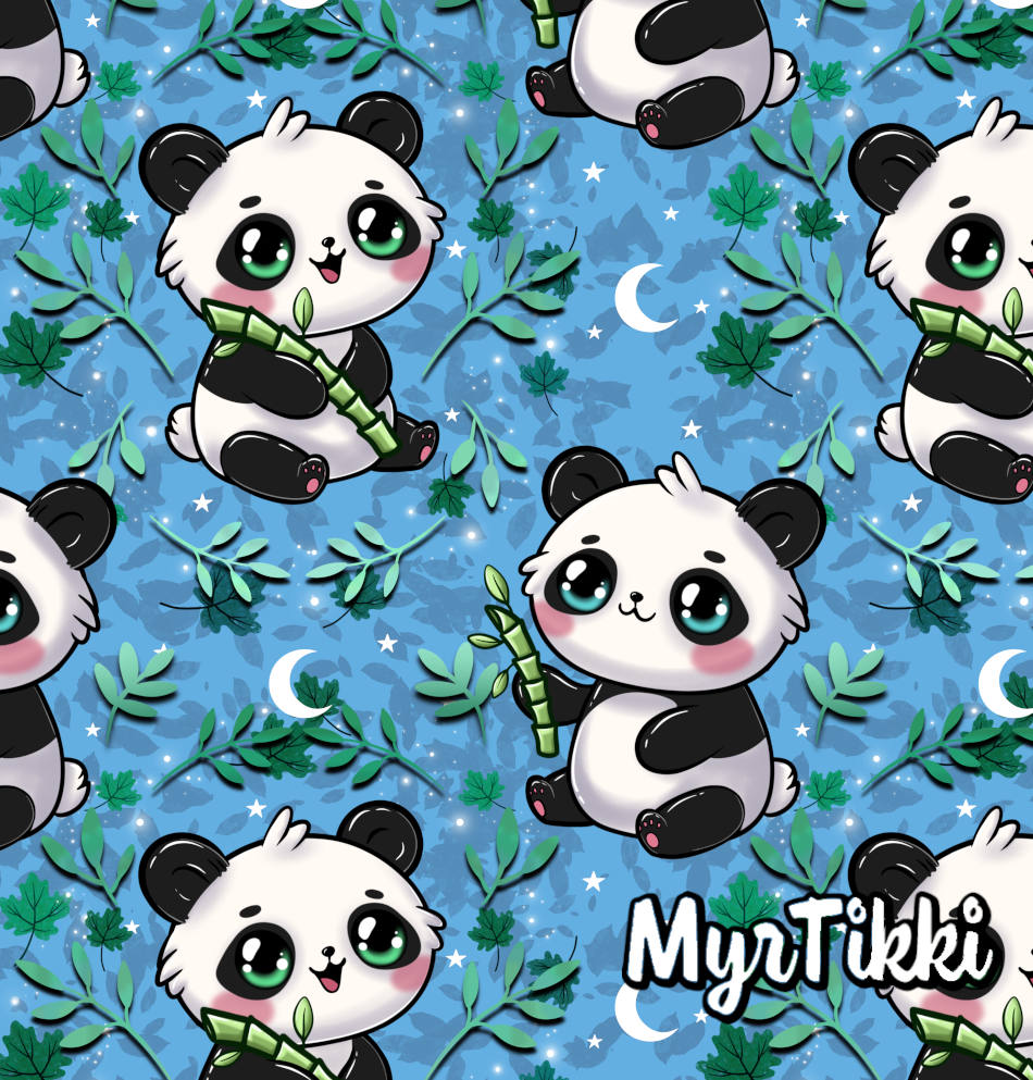 CUTE BABY PANDA, sininen joustocollege