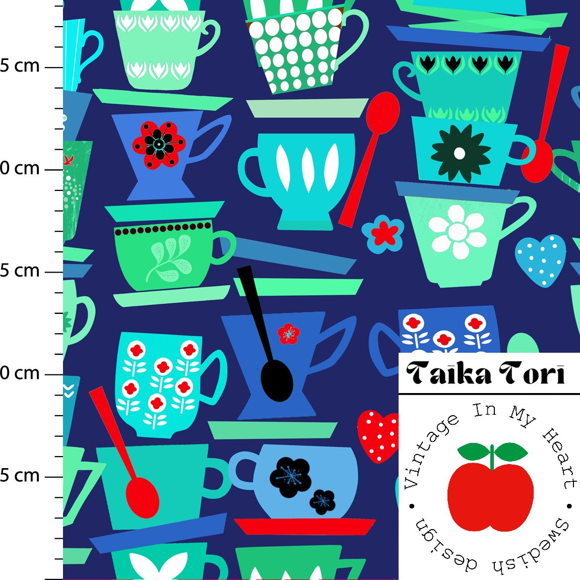 CRAZY CUPS, sininen trikoo *PALA 138cm*