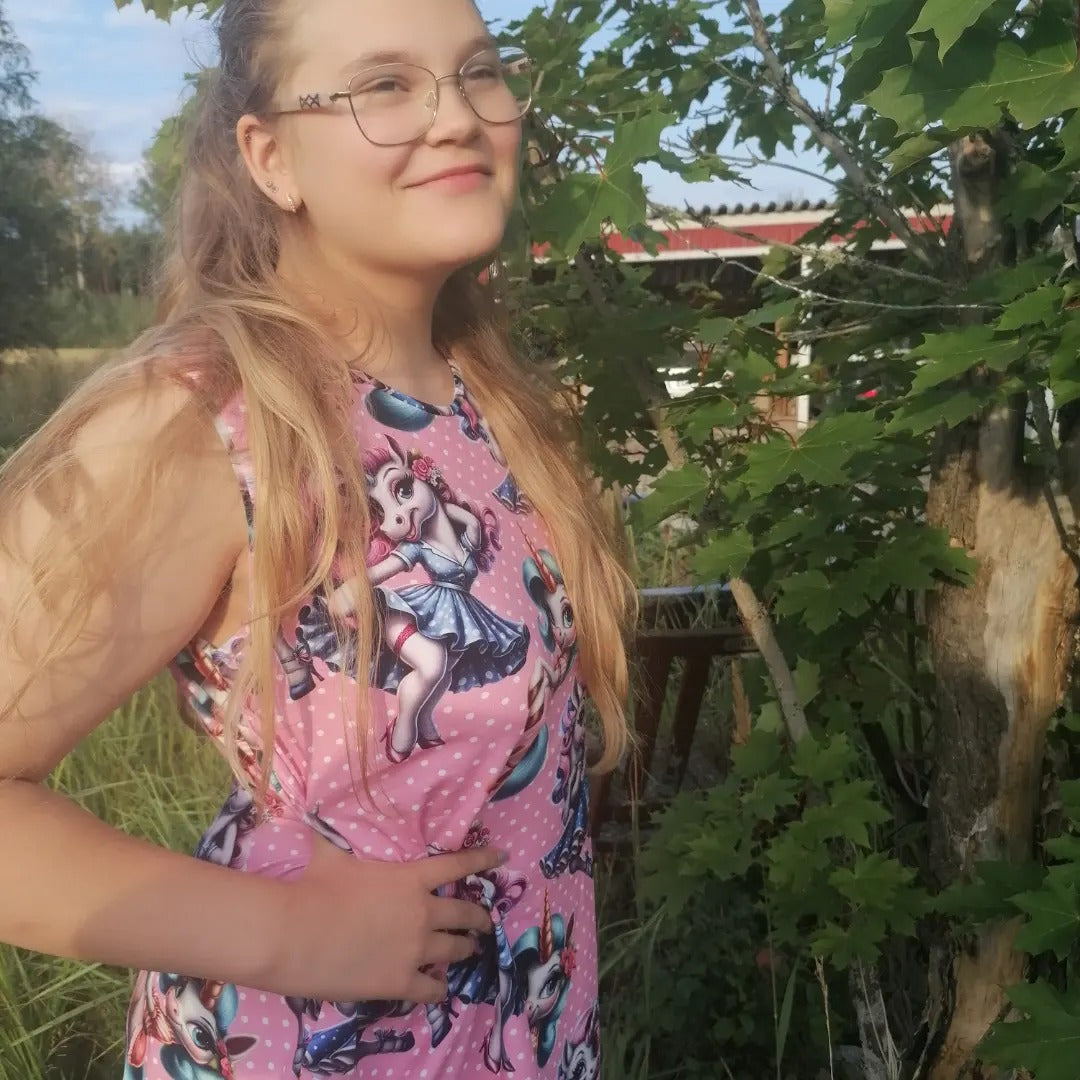 PIN-UP UNICORN, vaaleanpunainen trikoo