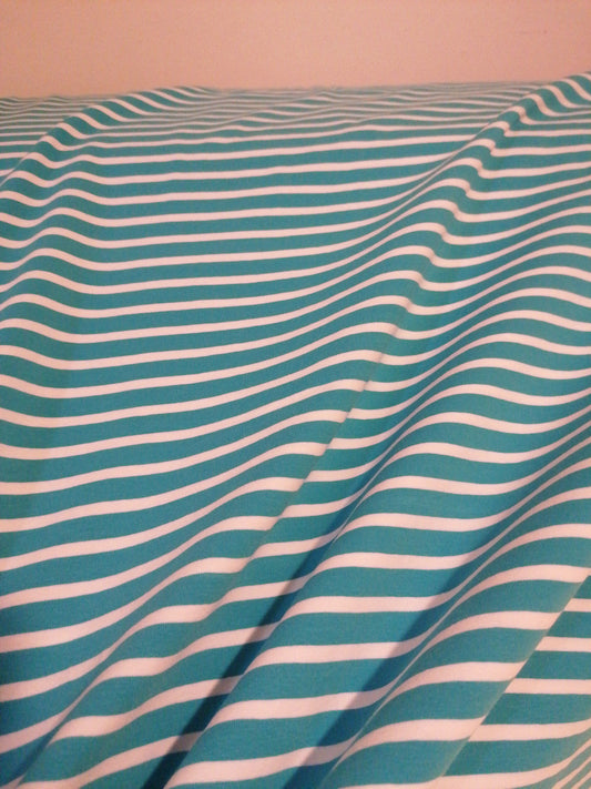 raita-trikoo, TURKOOSI - valkoinen