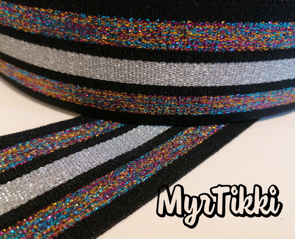 BLING RAITA kuminauha 4 cm - ERI VÄREJÄ