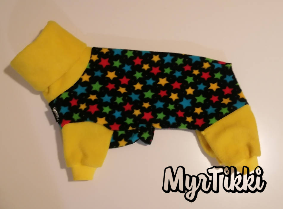 TÄHDET musta & keltainen fleecehaalari