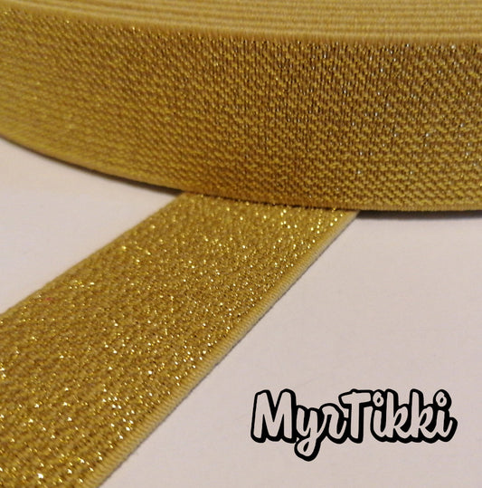GLITTER kuminauha 2,5 cm - ERI VÄREJÄ