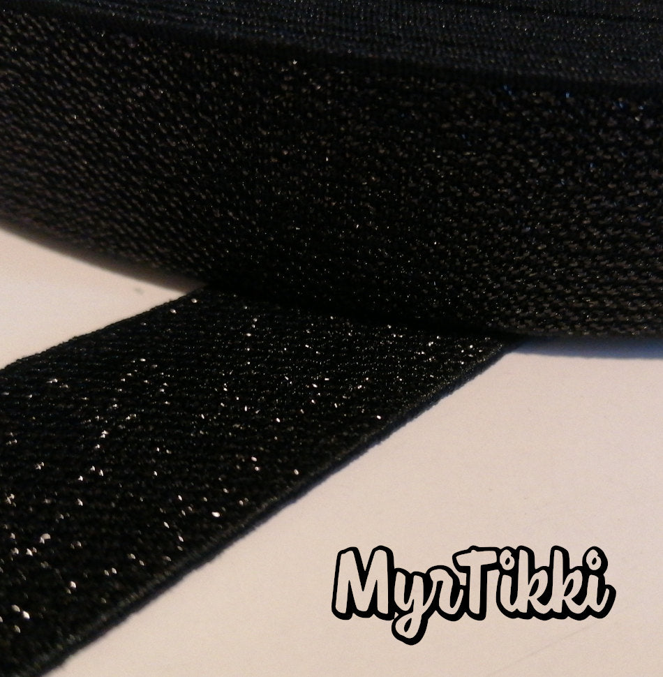 GLITTER kuminauha 2,5 cm - ERI VÄREJÄ