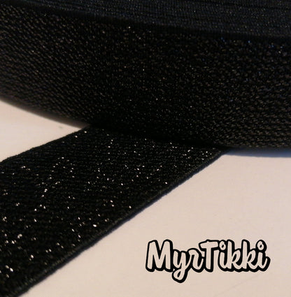 GLITTER kuminauha 2,5 cm - ERI VÄREJÄ