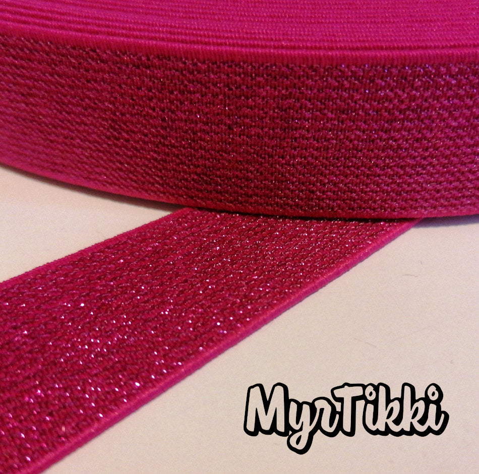 GLITTER kuminauha 2,5 cm - ERI VÄREJÄ