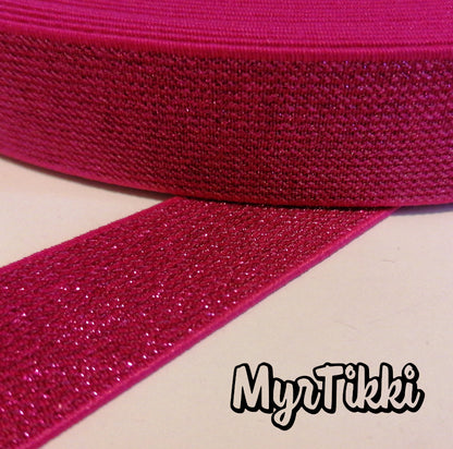 GLITTER kuminauha 2,5 cm - ERI VÄREJÄ