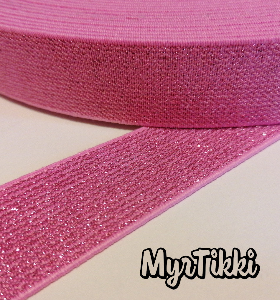 GLITTER kuminauha 2,5 cm - ERI VÄREJÄ