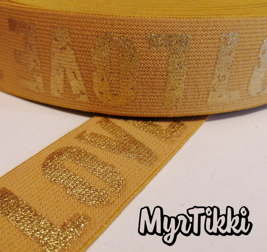 LOVE GOLD bokserikuminauha 4cm - ERI VÄREJÄ