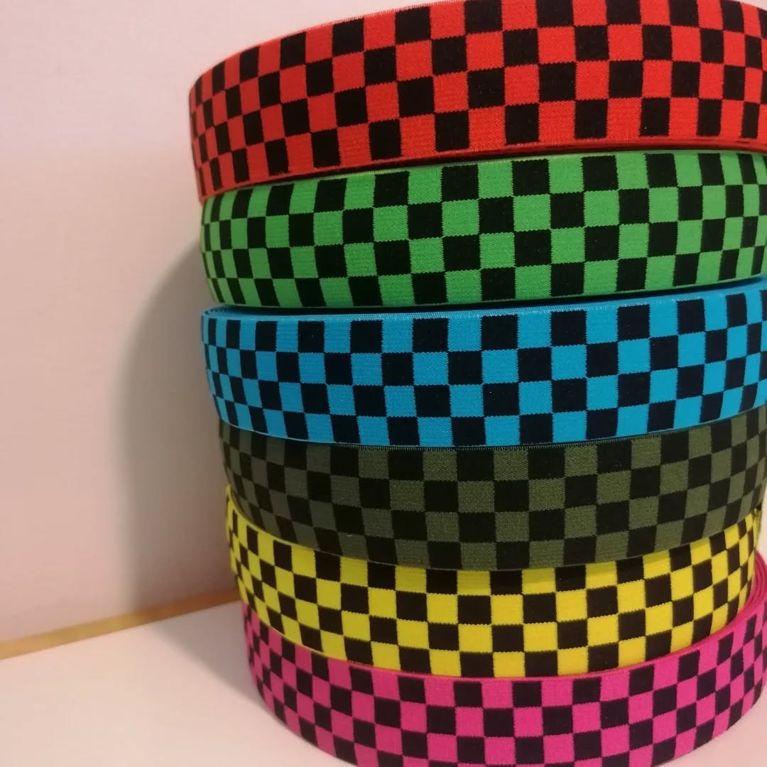 RUUDUT kuminauha 4cm - ERI VÄREJÄ